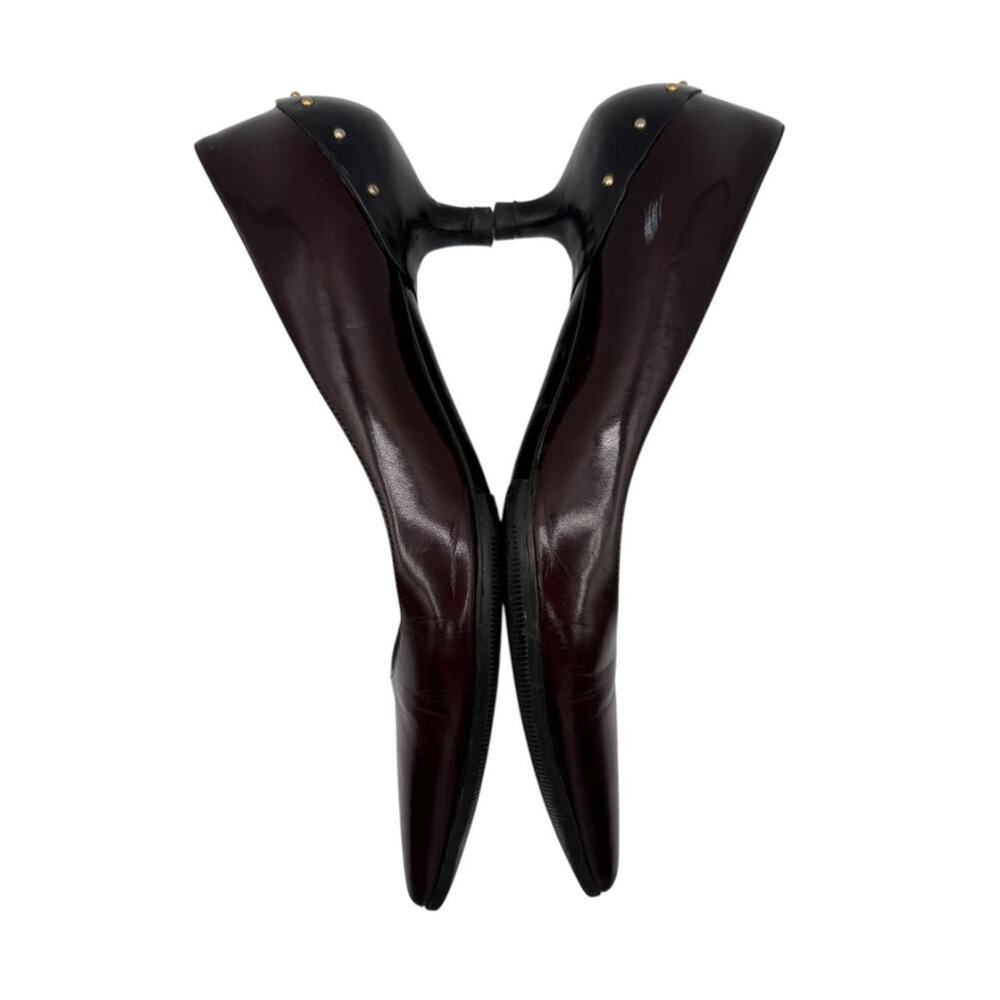 Gucci Burgundy Leather Pointed-Toe Kitten Heel Pumps – Size 36.5 - Picture 10 of 13
